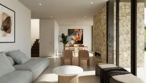 Render 3D de vivienda unifamiliar moderna en Valencia